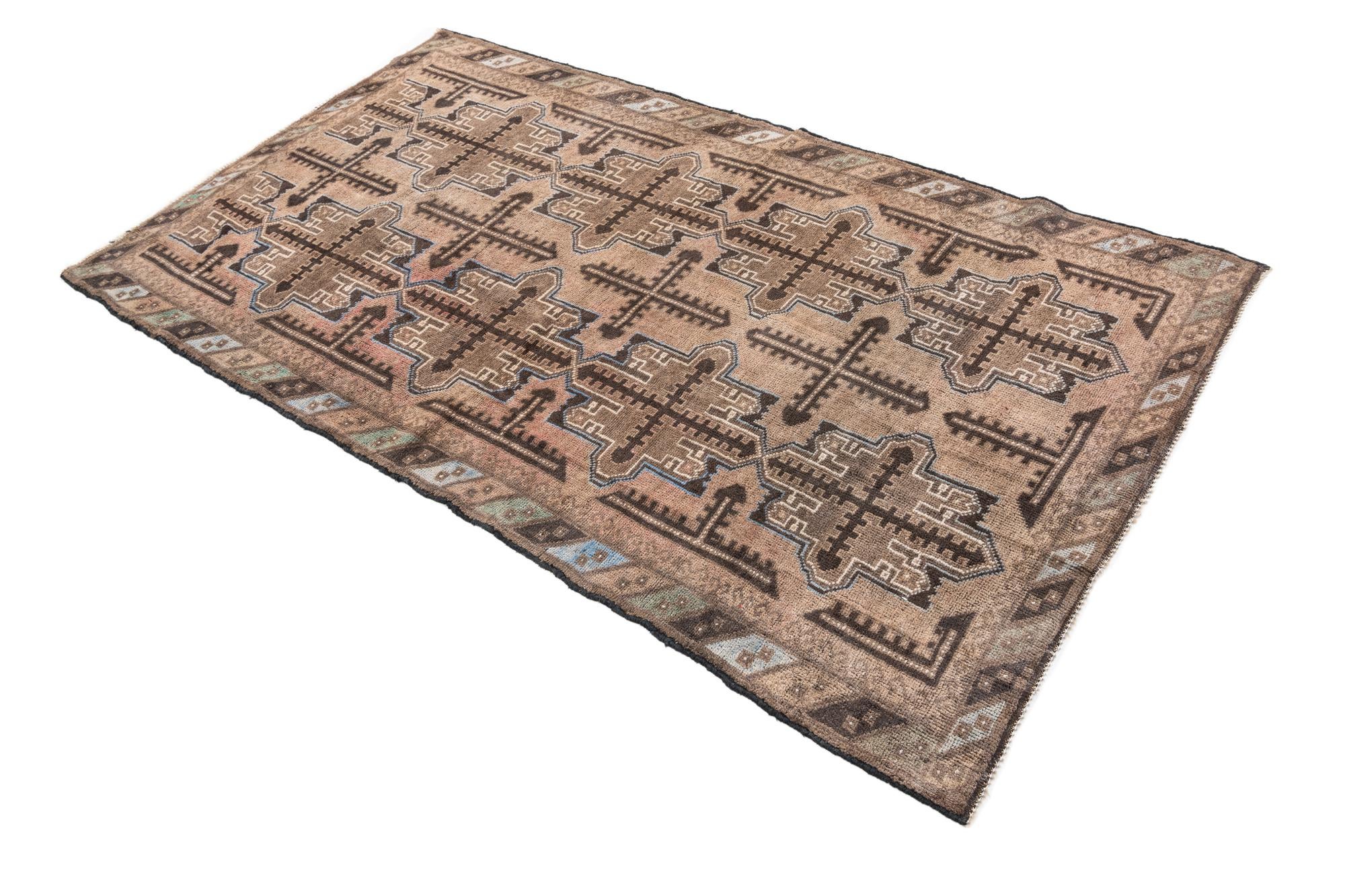3' 6 x 6' 2 Hand Knotted Ultra Vintage Persian Wool Rug