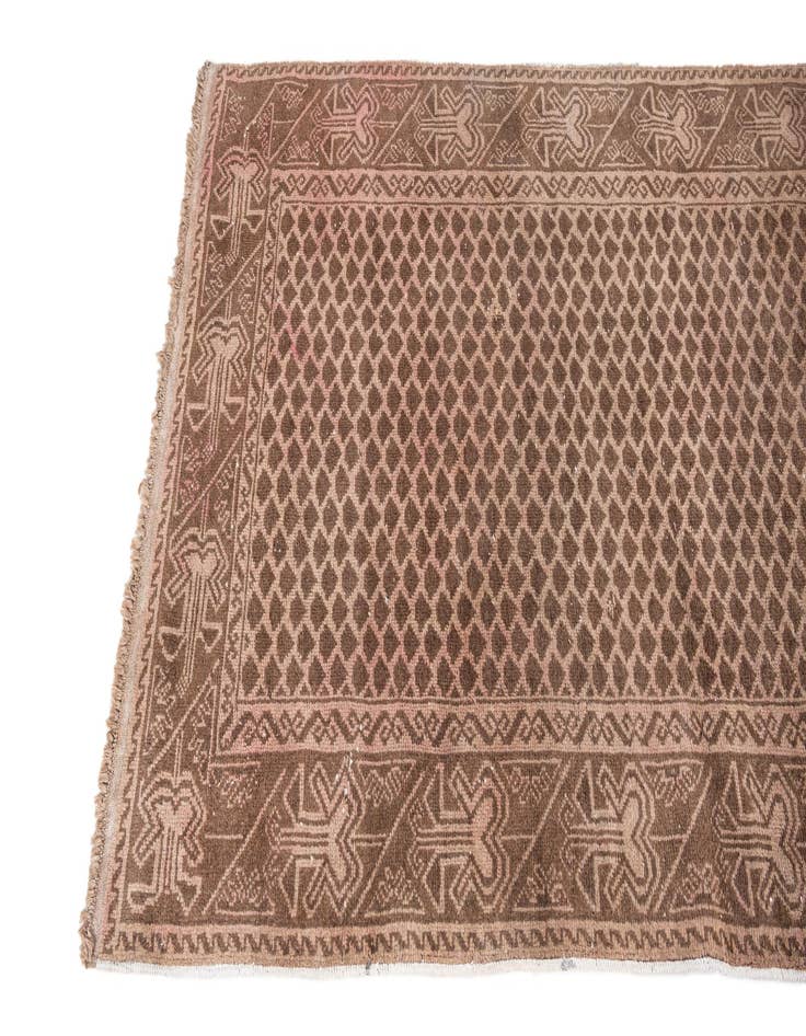 Detail image of 3' 4 x 6' 5  Hand Knotted Ultra Vintage Persian Wool Rug