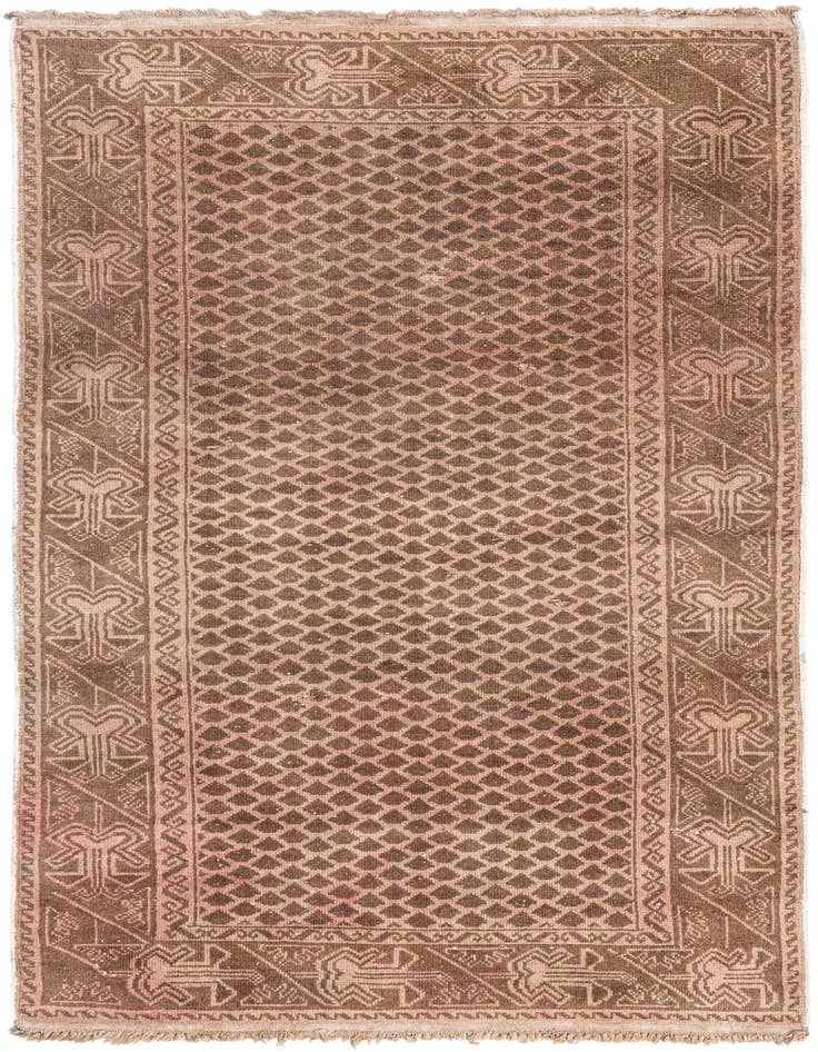 Detail image of 3' 4 x 6' 5 Hand Knotted Ultra Vintage Persian Wool Rug