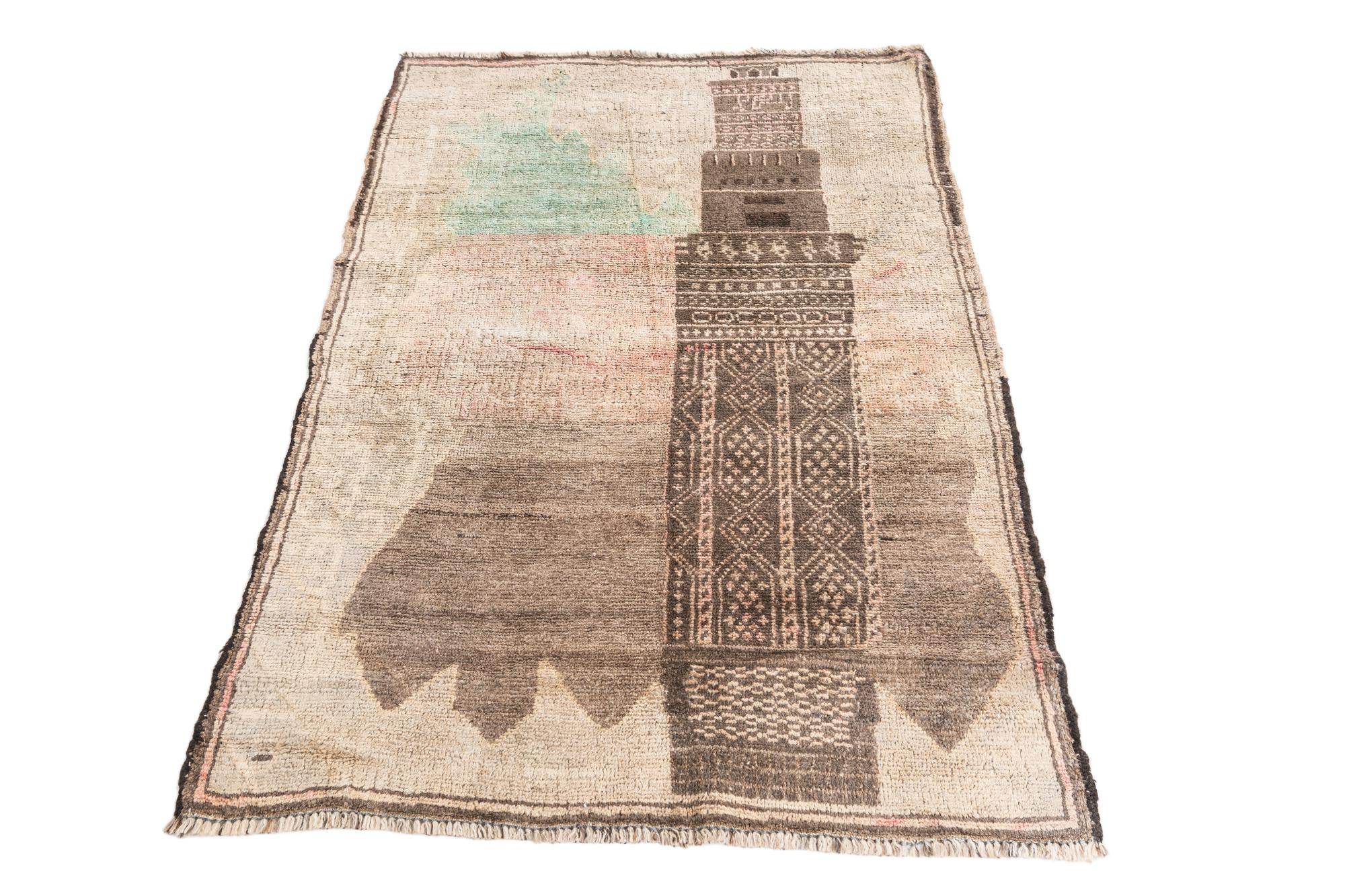 3' x 4' 6 Hand Knotted Ultra Vintage Persian Wool Rug