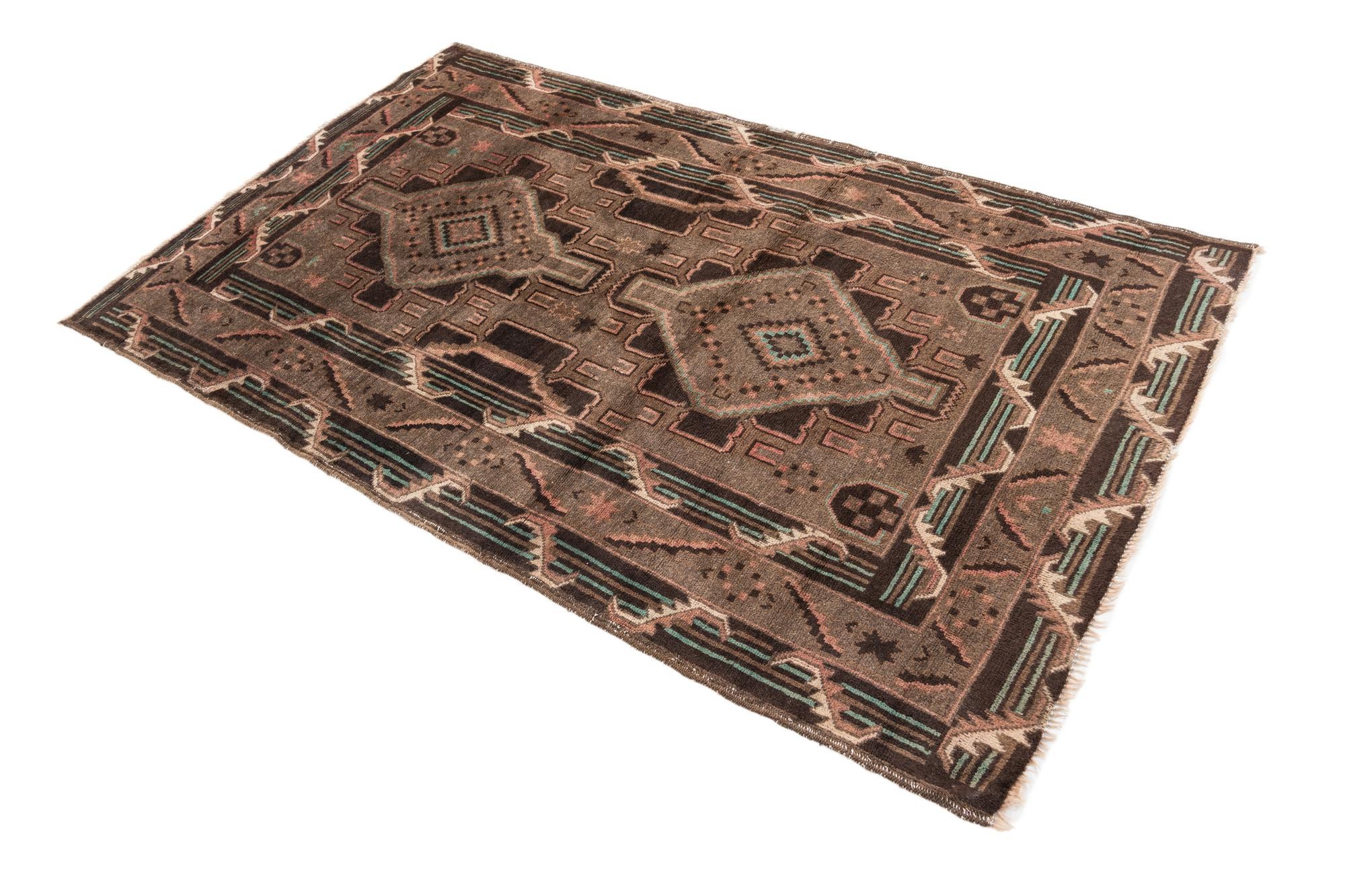 3' 6 x 6' Hand Knotted Ultra Vintage Persian Wool Rug