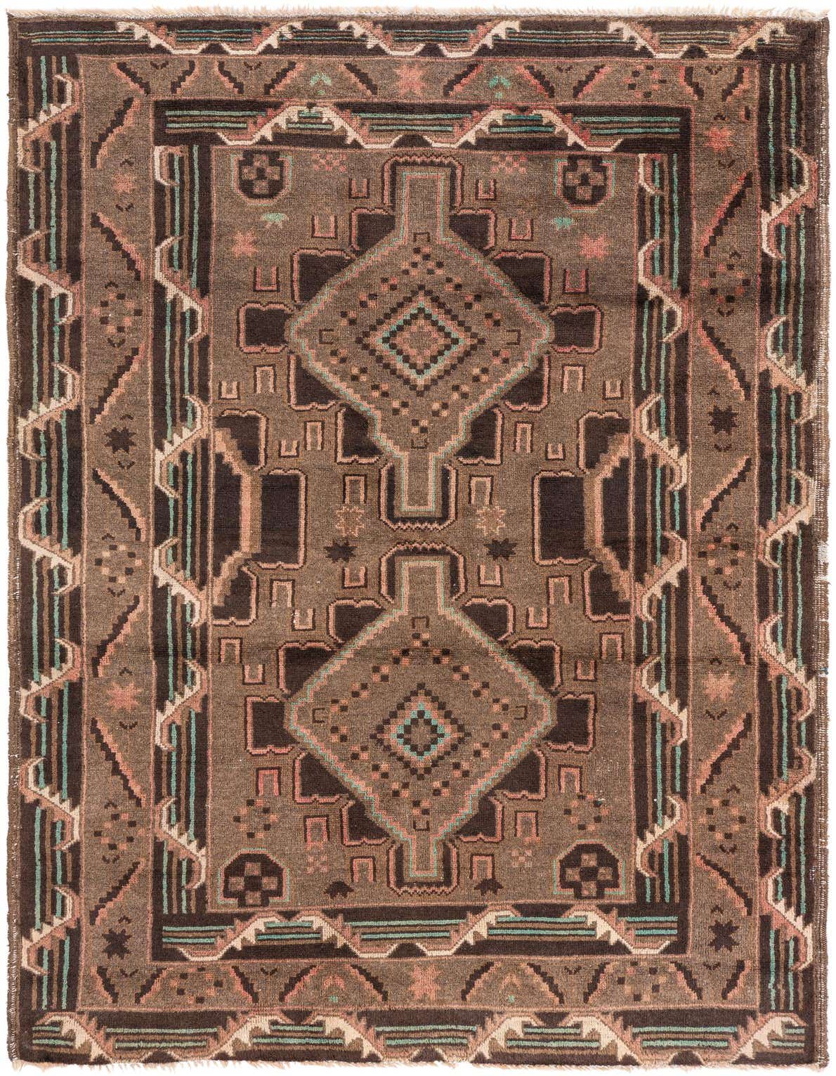 Primary image 3' 6 x 6'  Hand Knotted Ultra Vintage Persian Wool Rug