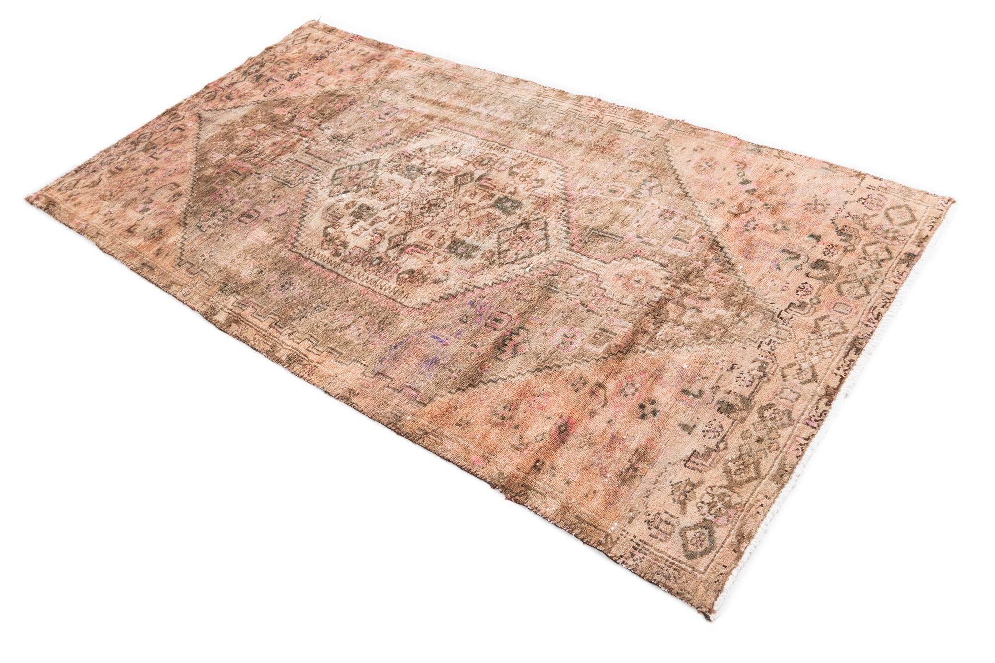3' 10 x 7' 3 Hand Knotted Ultra Vintage Persian Wool Rug