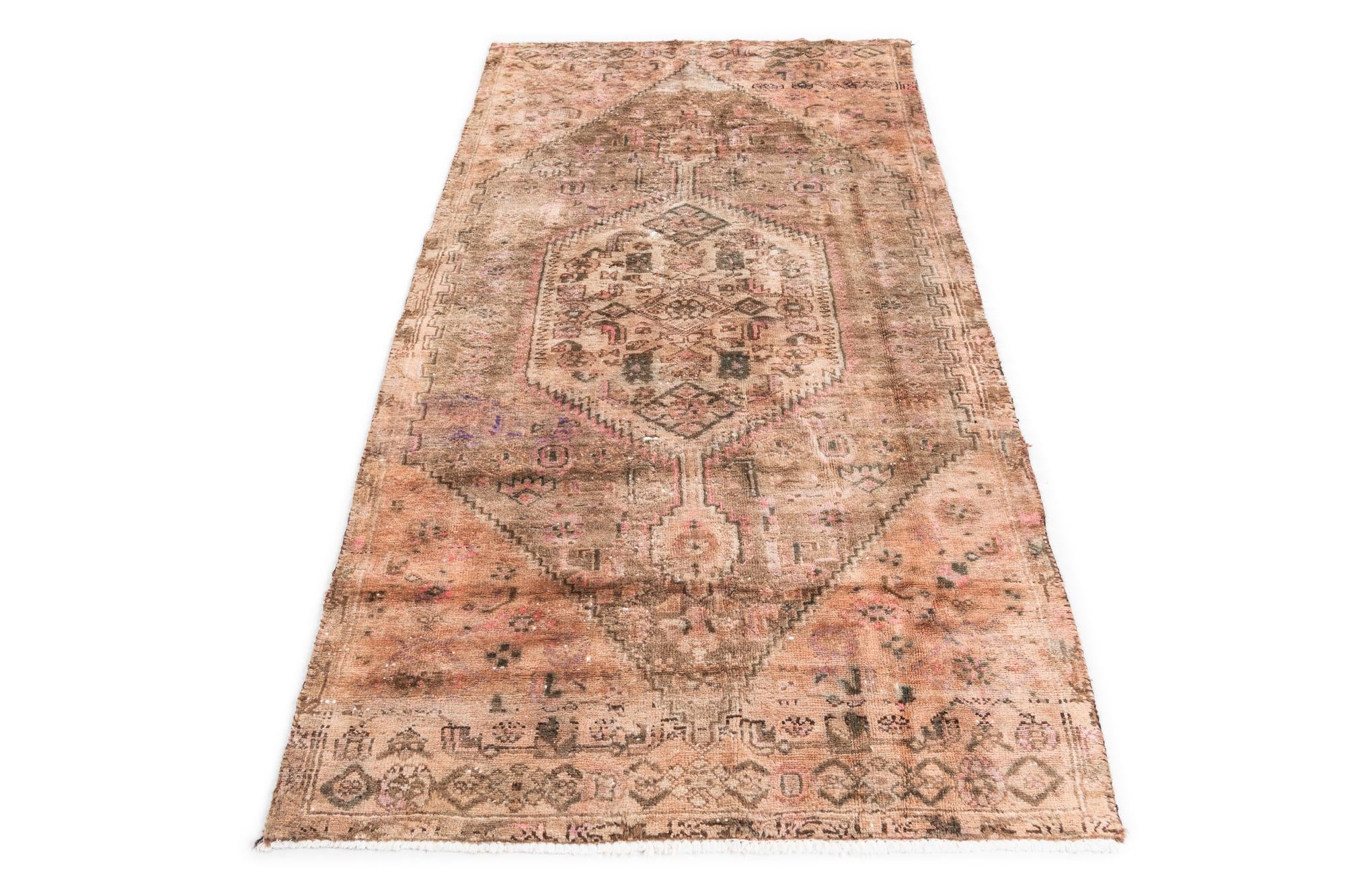 3' 10 x 7' 3 Hand Knotted Ultra Vintage Persian Wool Rug