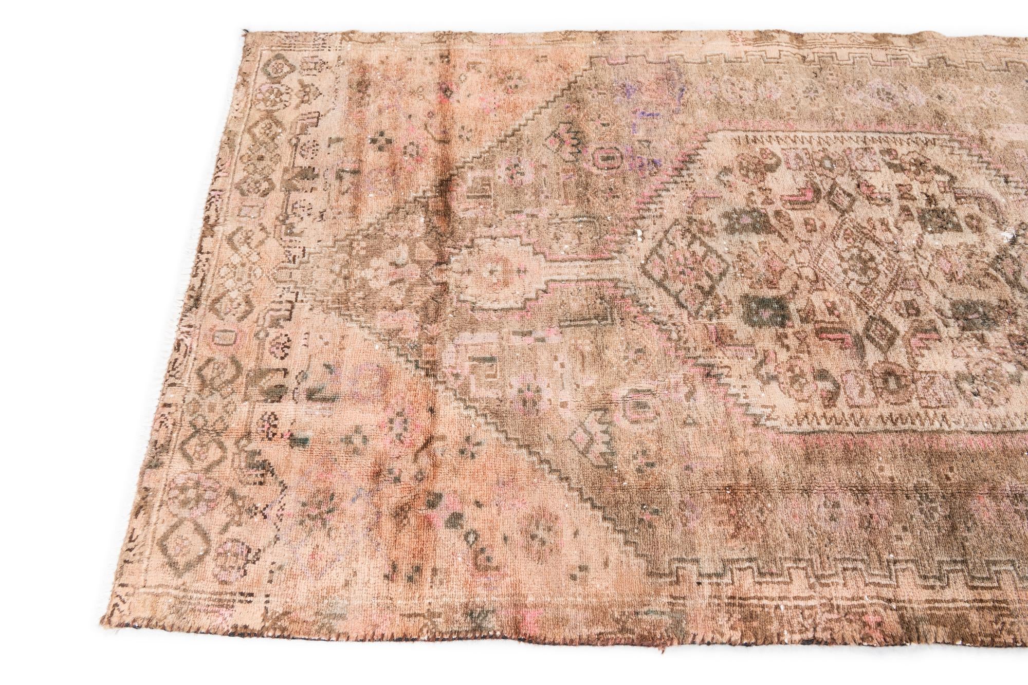 3' 10 x 7' 3 Hand Knotted Ultra Vintage Persian Wool Rug
