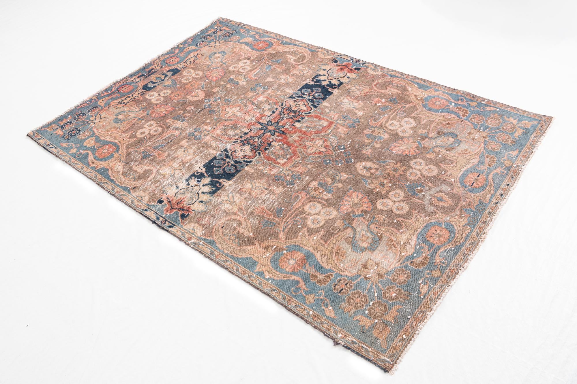 4' x 5' 6 Hand Knotted Ultra Vintage Persian Wool Rug