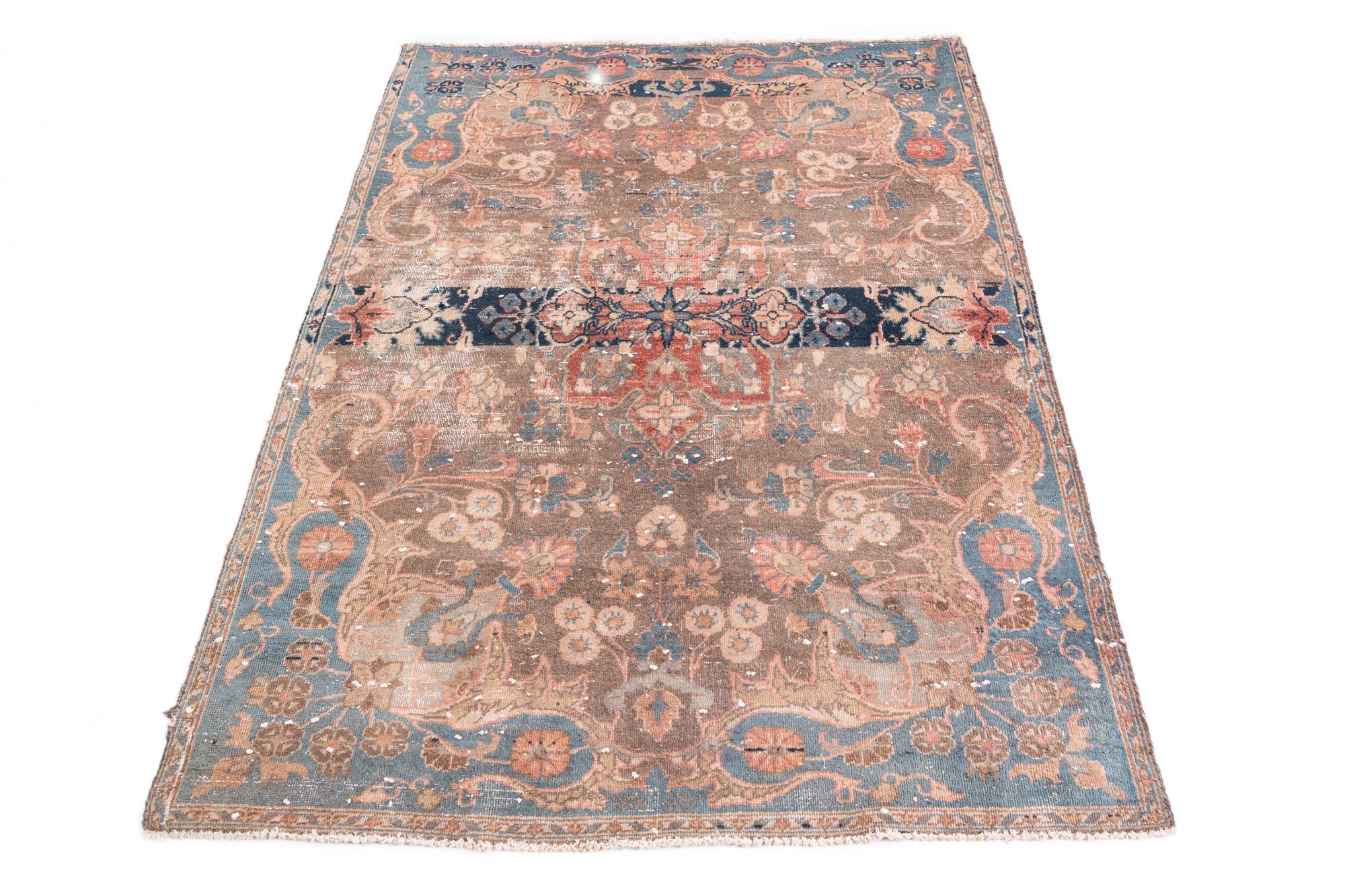 4' x 5' 6 Hand Knotted Ultra Vintage Persian Wool Rug