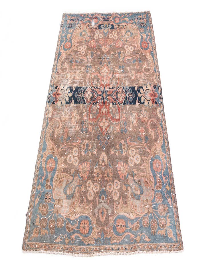 Detail image of 4' x 5' 6  Hand Knotted Ultra Vintage Persian Wool Rug