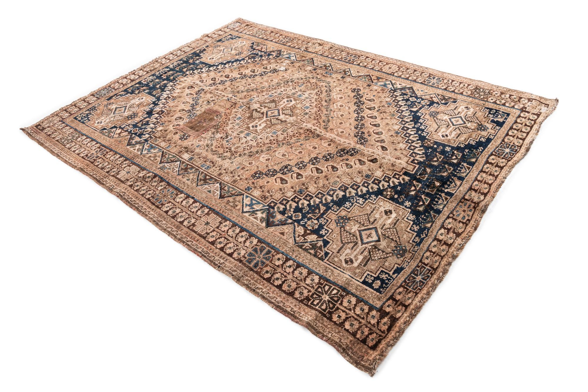 5' 10 x 7' 9 Hand Knotted Ultra Vintage Persian Wool Rug