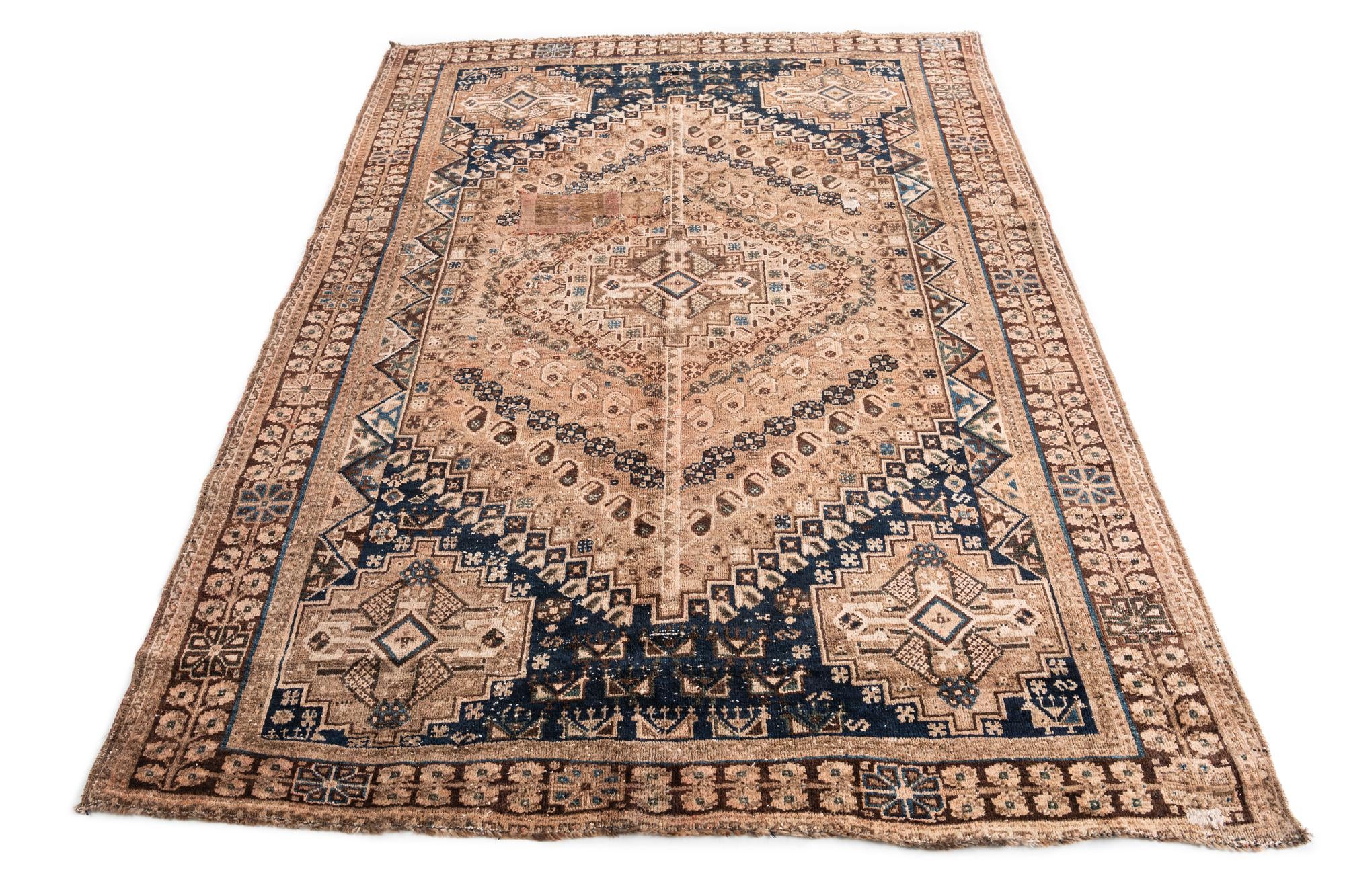 5' 10 x 7' 9 Hand Knotted Ultra Vintage Persian Wool Rug