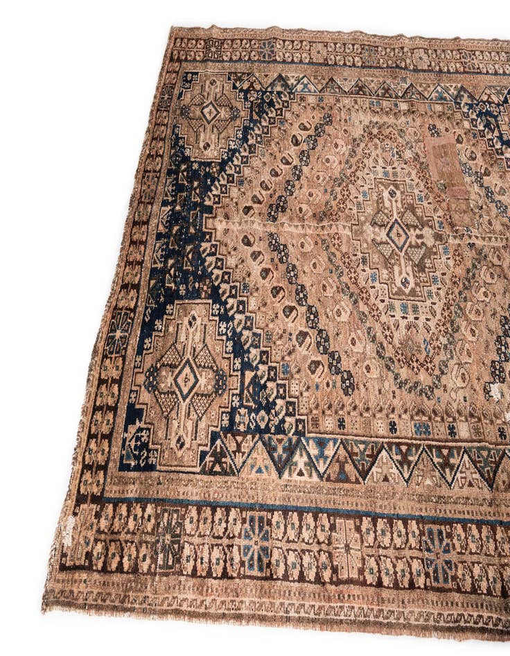 Detail image of 5' 10 x 7' 9  Hand Knotted Ultra Vintage Persian Wool Rug