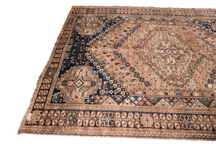 Detail image of 5' 10 x 7' 9 Hand Knotted Ultra Vintage Persian Wool Rug