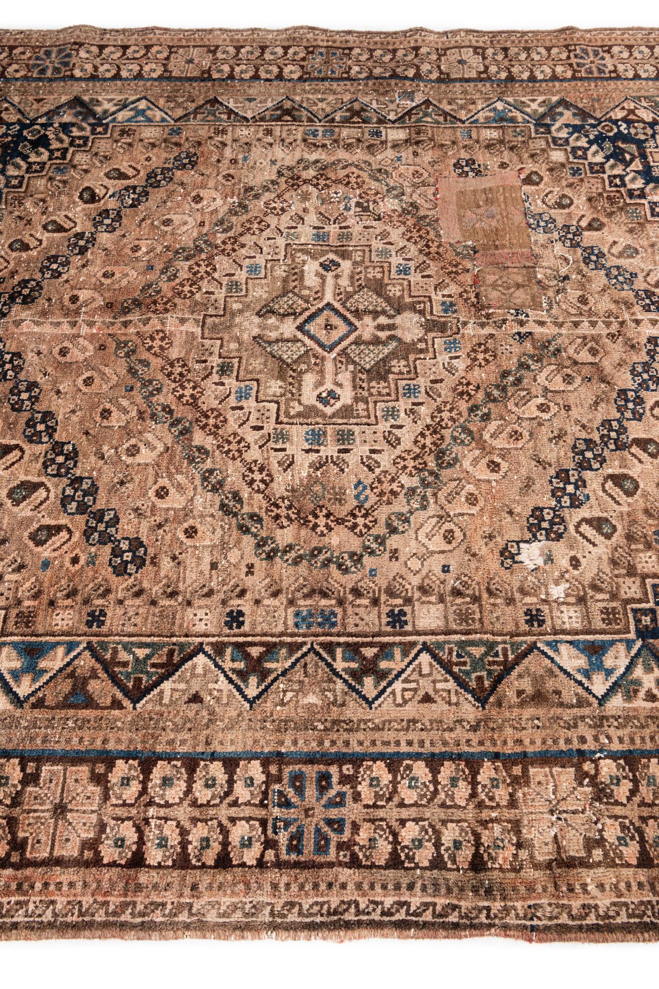 5' 10 x 7' 9 Hand Knotted Ultra Vintage Persian Wool Rug