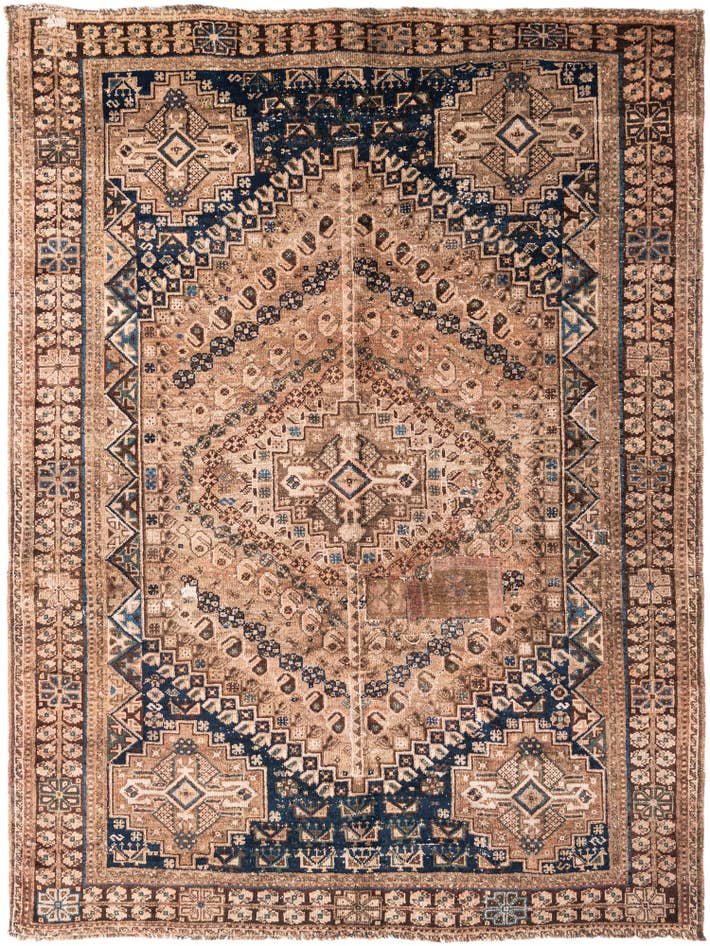 Detail image of 5' 10 x 7' 9 Hand Knotted Ultra Vintage Persian Wool Rug