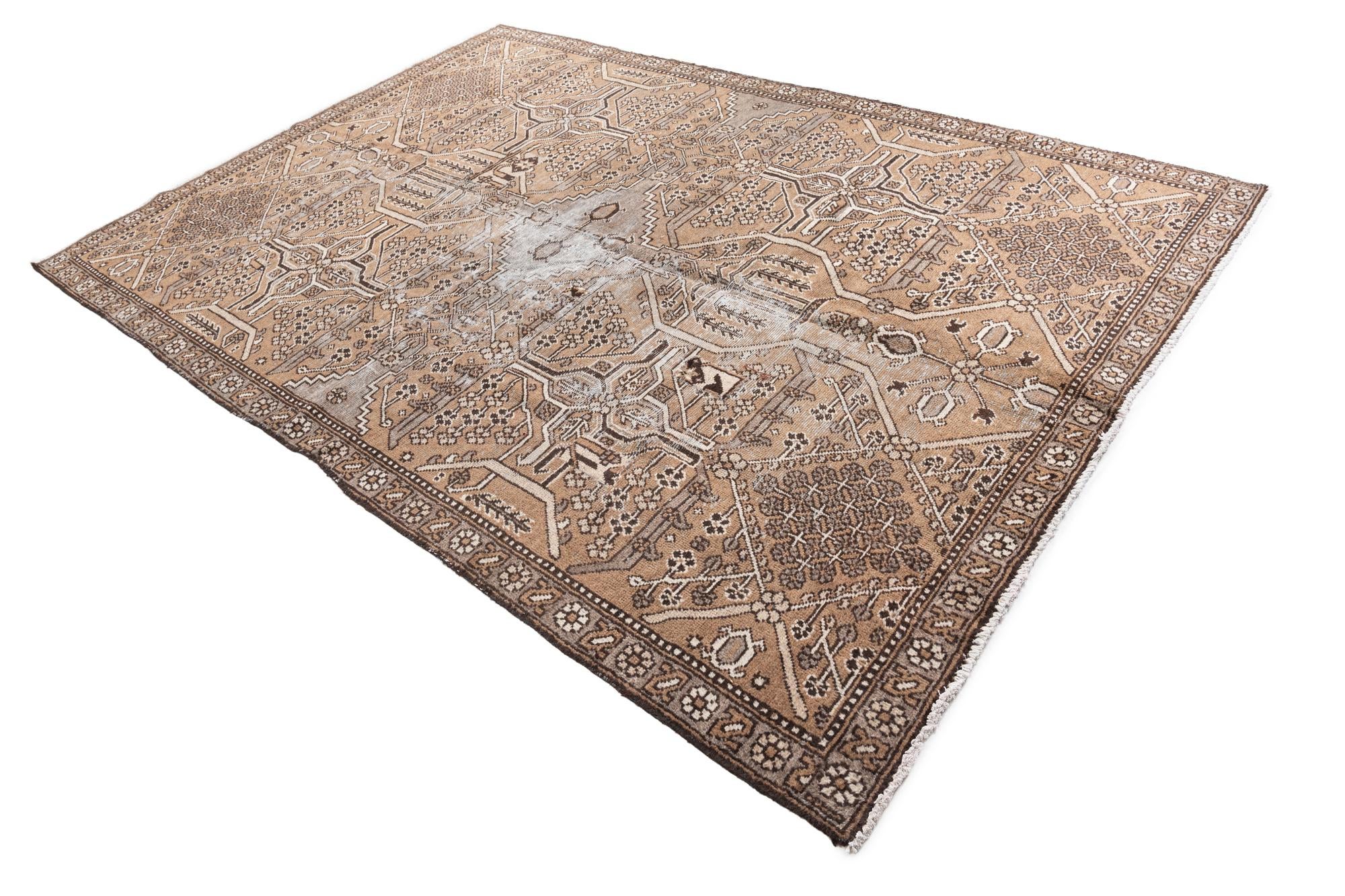 6' 6 x 9' 10 Hand Knotted Ultra Vintage Persian Wool Rug