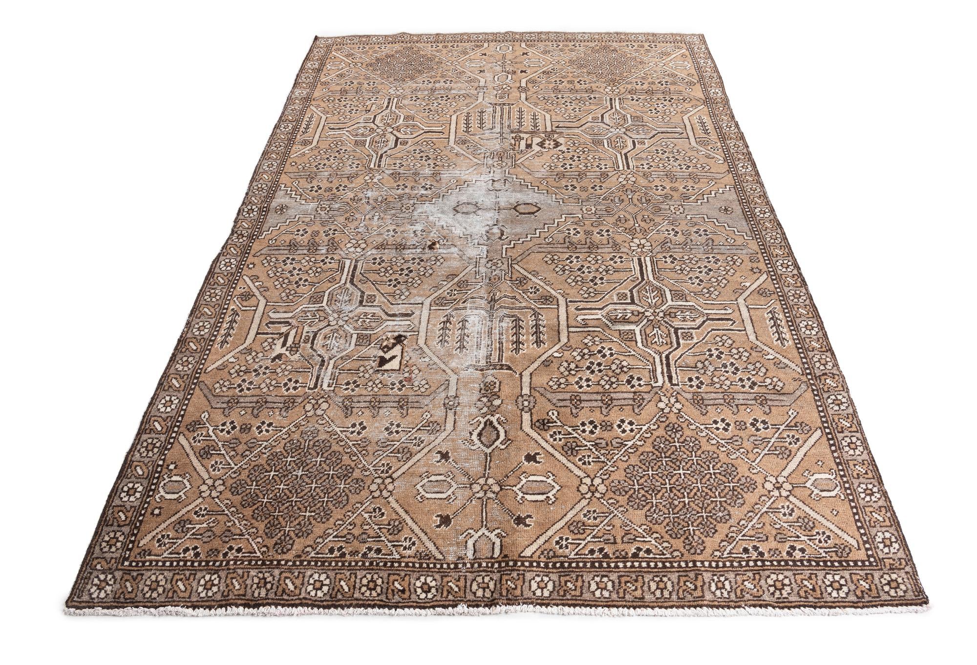 6' 6 x 9' 10 Hand Knotted Ultra Vintage Persian Wool Rug