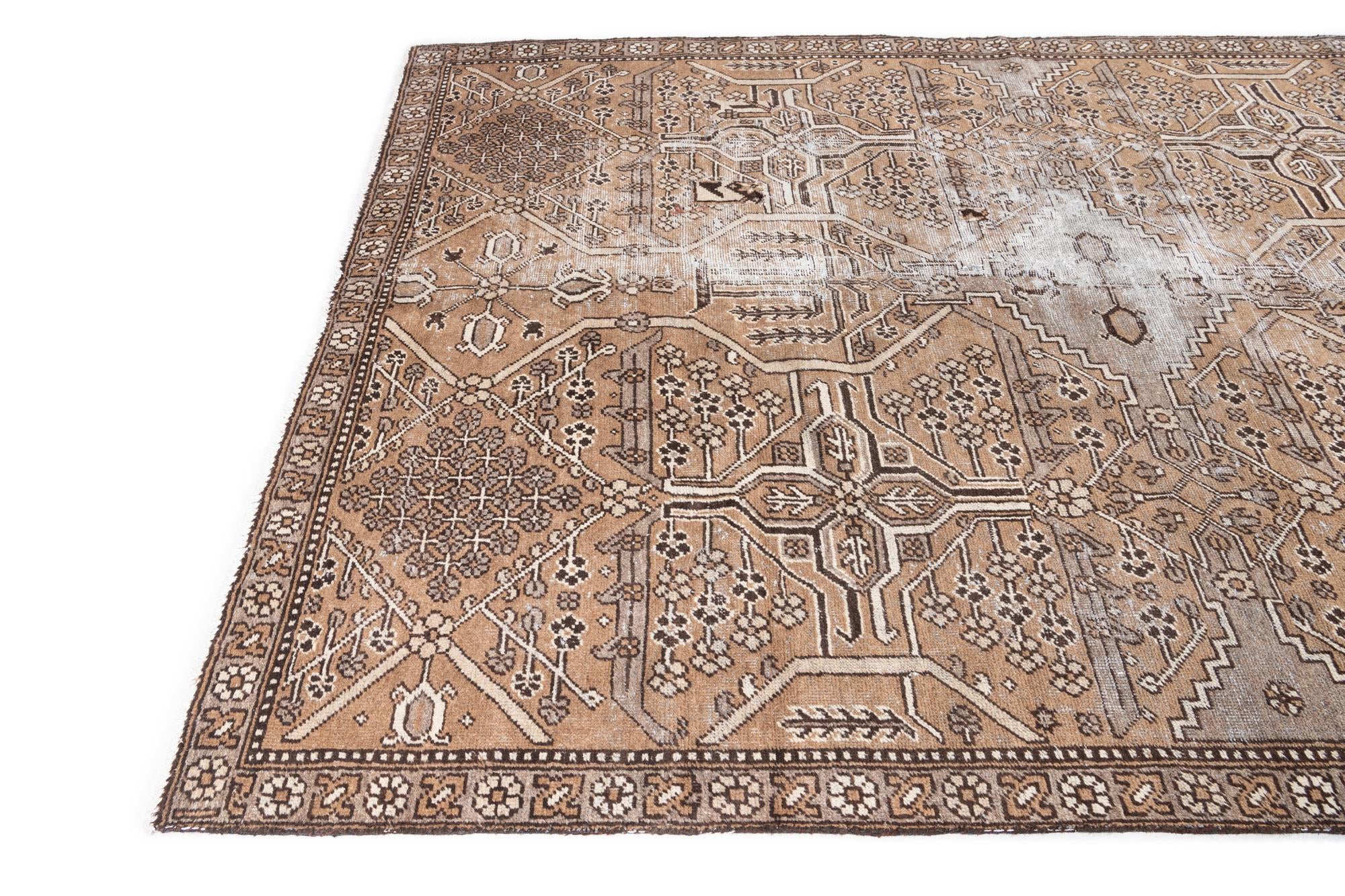 6' 6 x 9' 10 Hand Knotted Ultra Vintage Persian Wool Rug