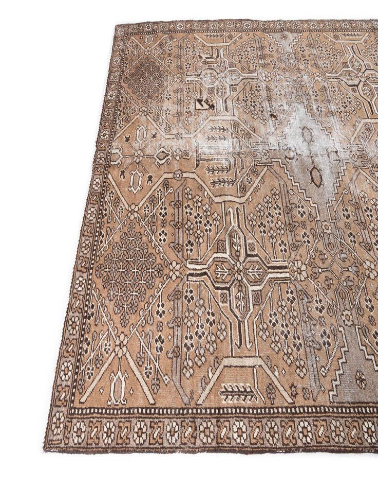 Detail image of 6' 6 x 9' 10  Hand Knotted Ultra Vintage Persian Wool Rug