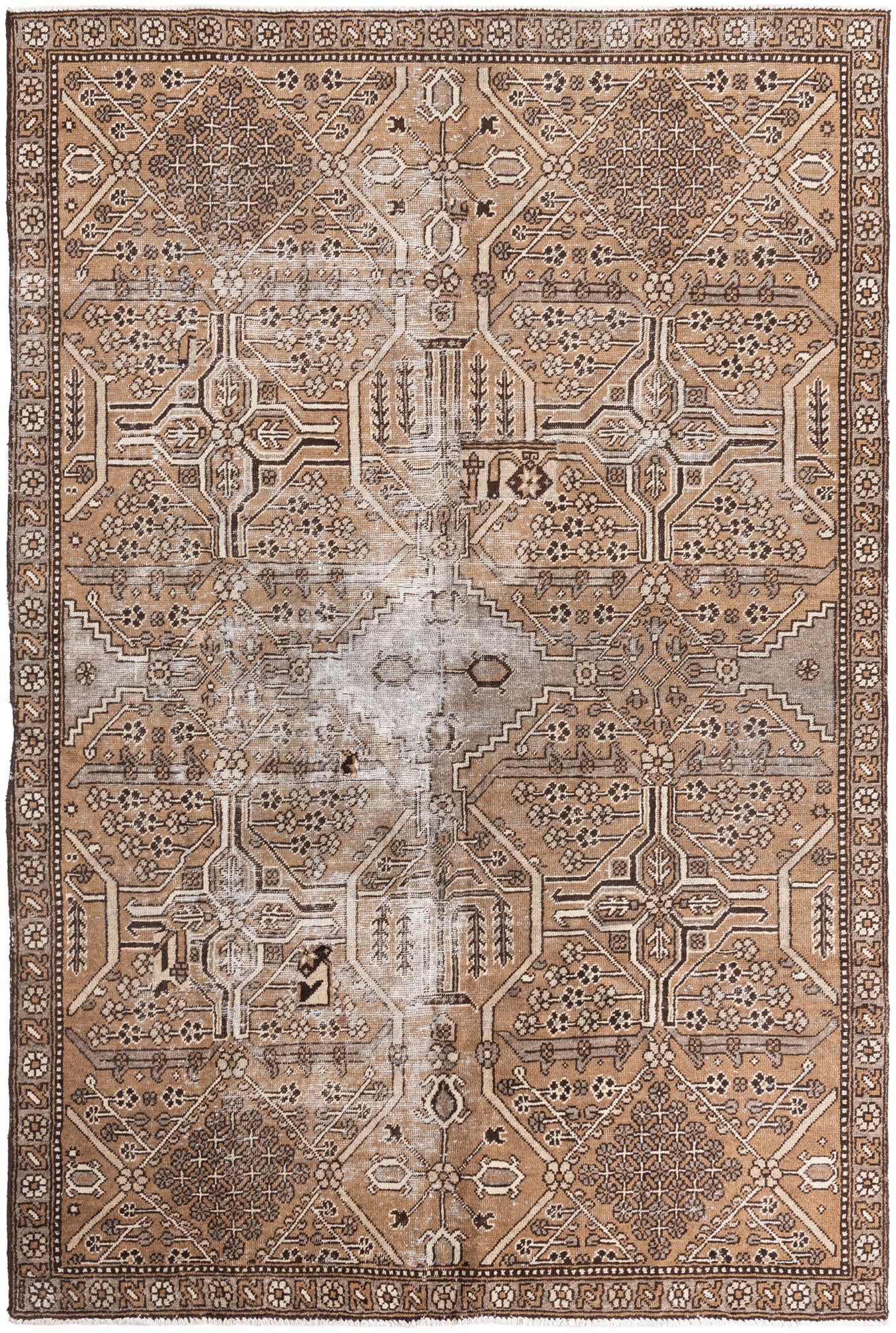 6' 6 x 9' 10 Hand Knotted Ultra Vintage Persian Wool Rug