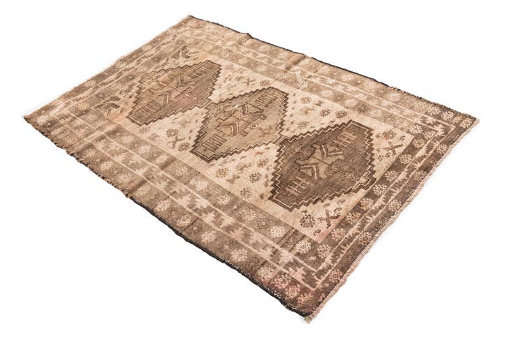 Detail image of 3' 1 x 4' 6 Hand Knotted Ultra Vintage Persian Wool Rug