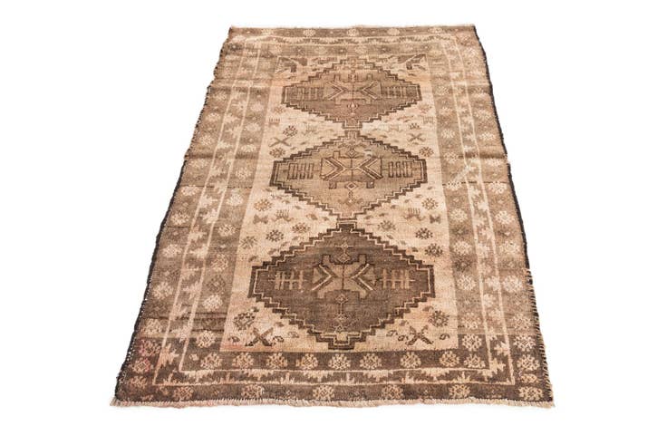Detail image of 3' 1 x 4' 6 Hand Knotted Ultra Vintage Persian Wool Rug