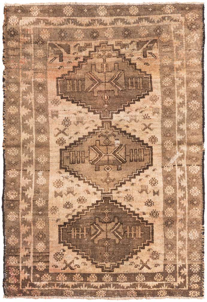 3' 1 x 4' 6 Hand Knotted Ultra Vintage Persian Wool Rug