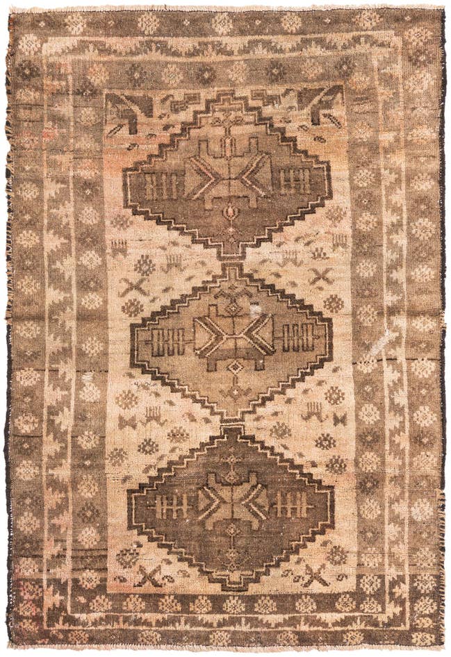 Detail image of 3' 1 x 4' 6 Hand Knotted Ultra Vintage Persian Wool Rug