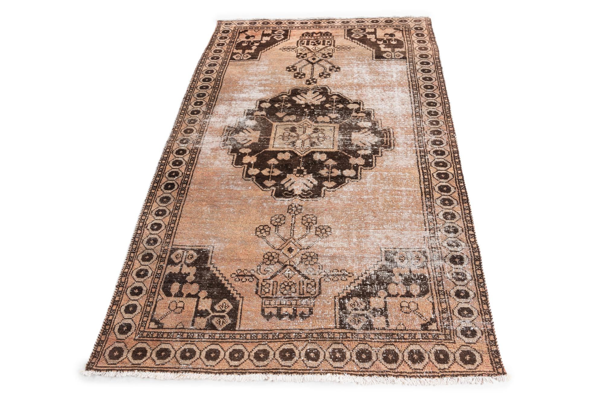 4' 2 x 6' 7 Hand Knotted Ultra Vintage Persian Wool Rug
