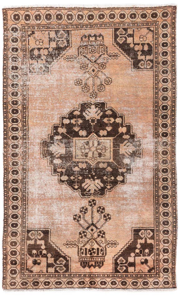 Detail image of 4' 2 x 6' 7 Hand Knotted Ultra Vintage Persian Wool Rug