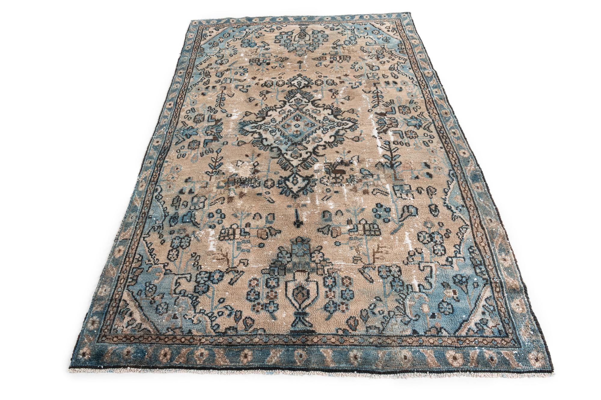5' 3 x 8' 6 Hand Knotted Ultra Vintage Persian Wool Rug