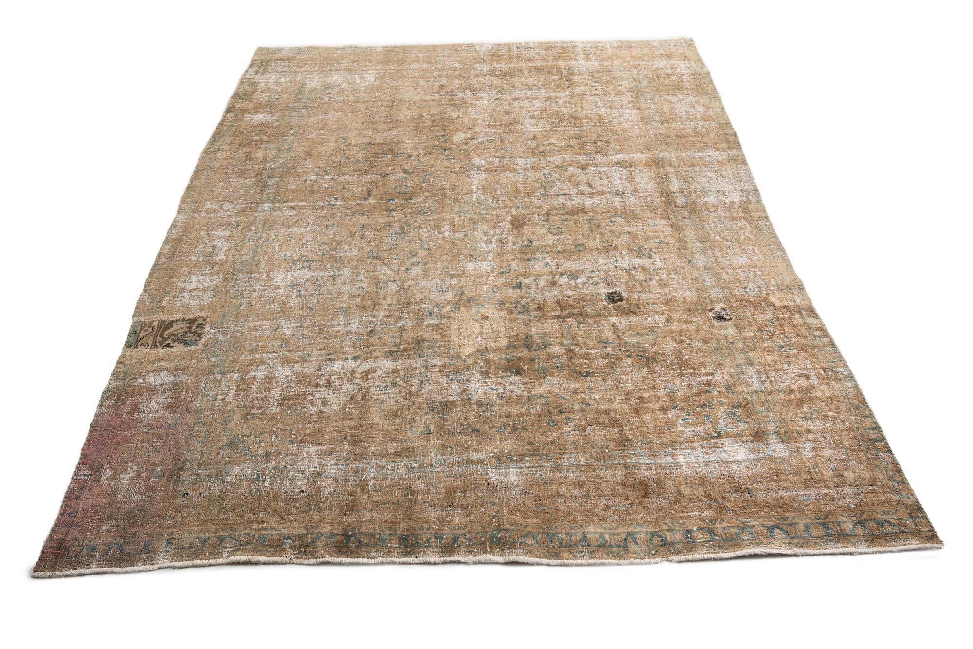 9' 5 x 12' 5 Hand Knotted Ultra Vintage Persian Wool Rug