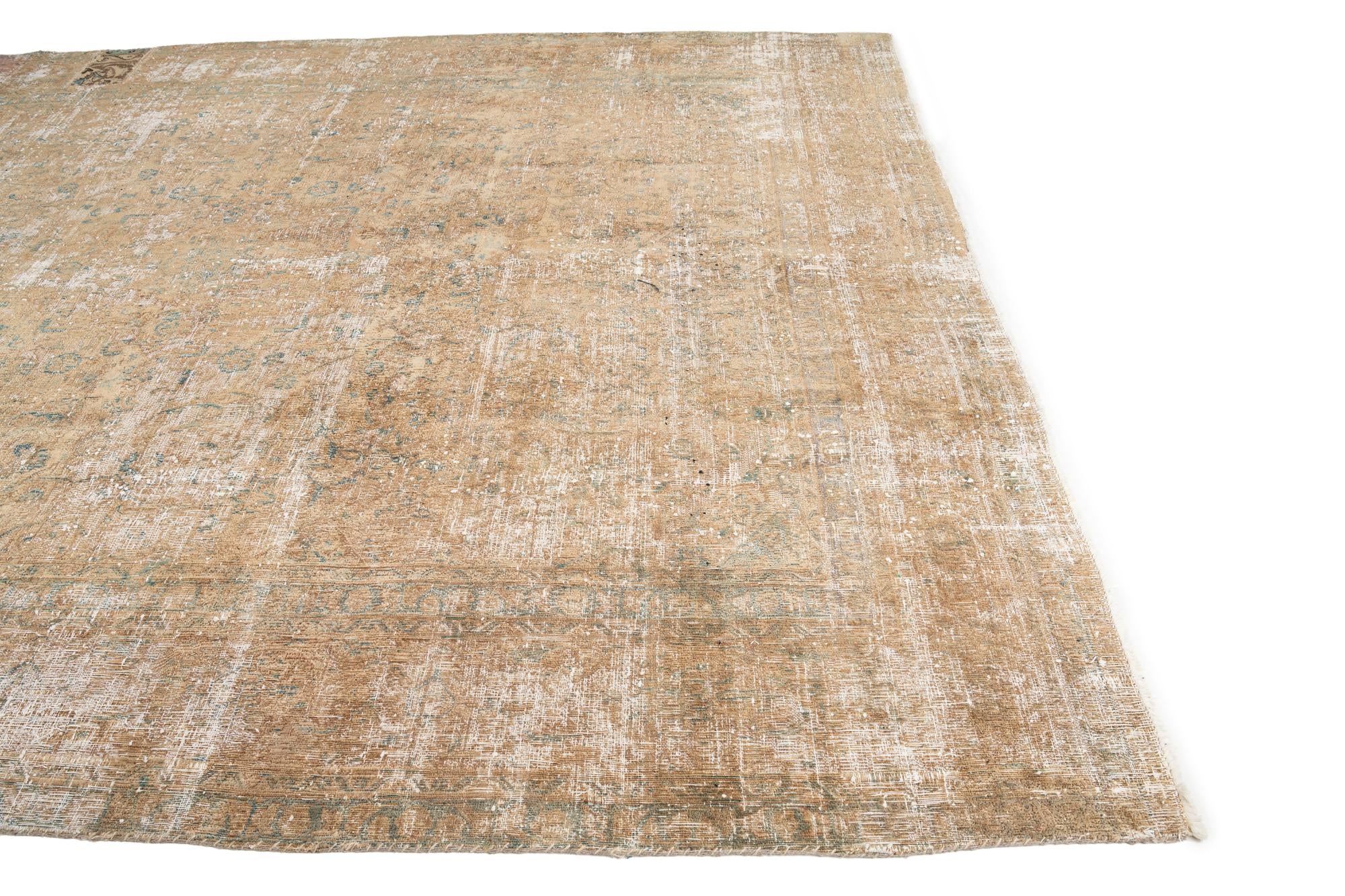 9' 5 x 12' 5 Hand Knotted Ultra Vintage Persian Wool Rug