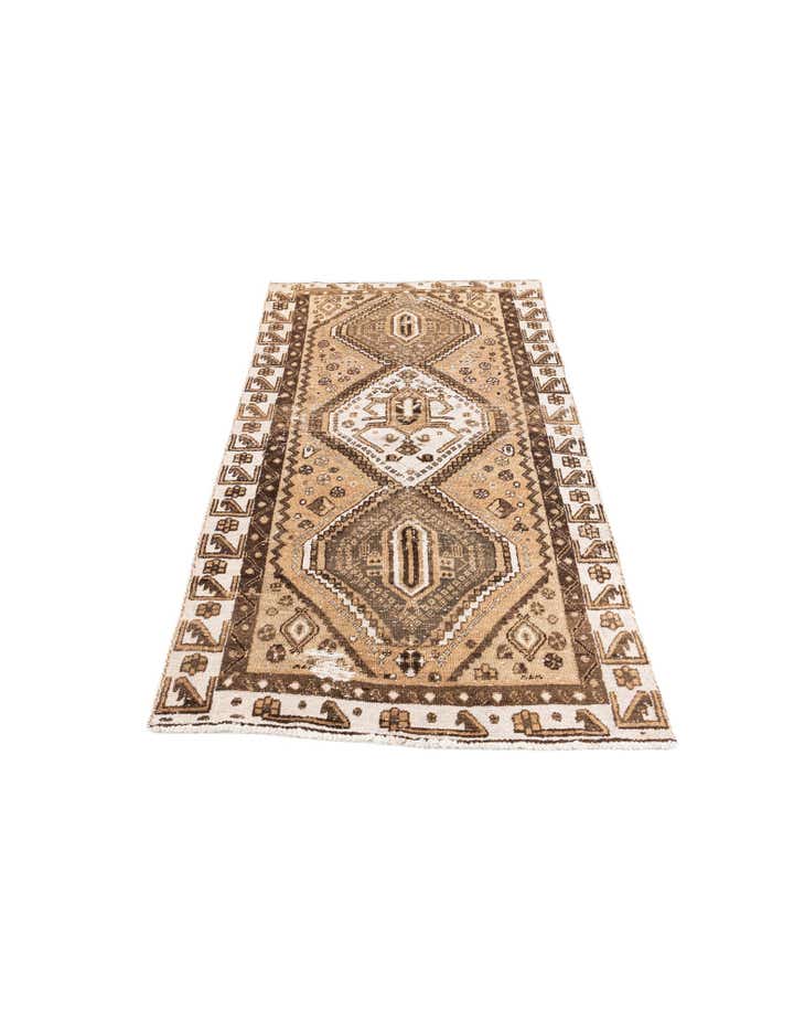 3' 8 x 6' 2 Hand Knotted Ultra Vintage Persian Wool Rug