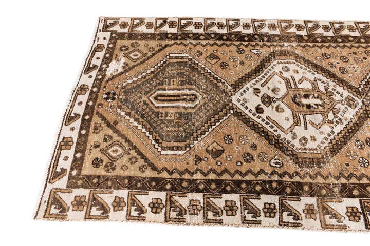 3' 8 x 6' 2 Hand Knotted Ultra Vintage Persian Wool Rug