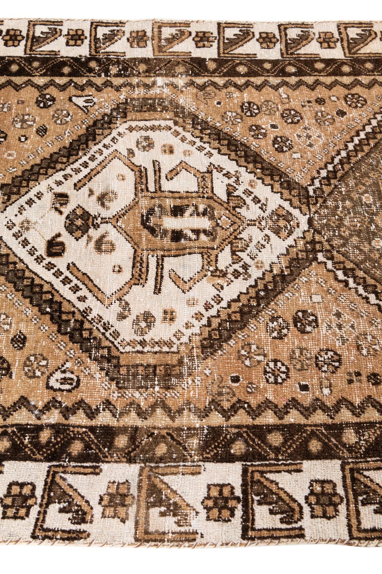 3' 8 x 6' 2 Hand Knotted Ultra Vintage Persian Wool Rug