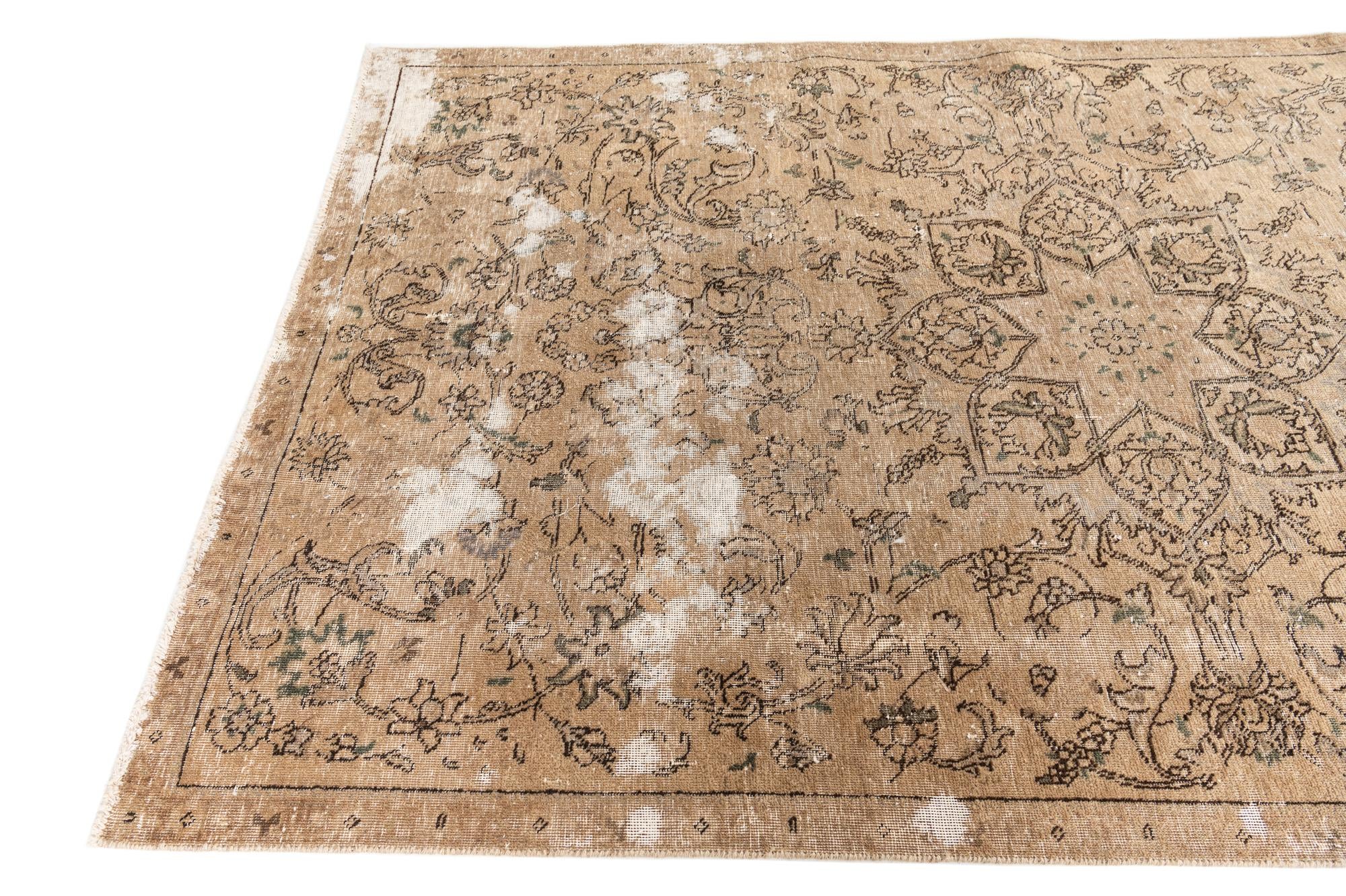 4' 9 x 8' Hand Knotted Ultra Vintage Persian Wool Rug