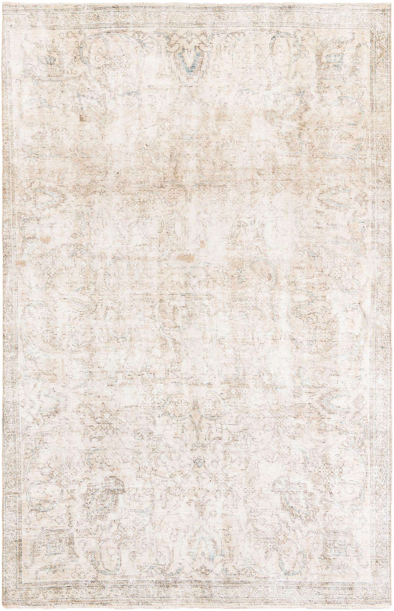 7' x 10' 10 Hand Knotted Ultra Vintage Persian Wool Rug