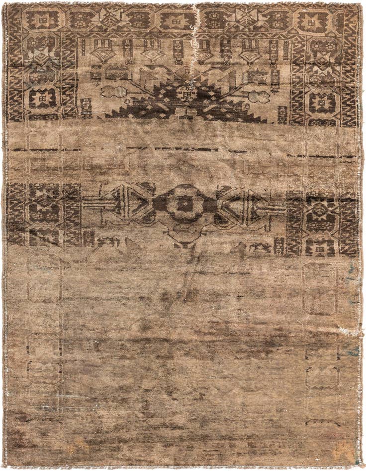 Detail image of 3' 2 x 5' 10 Hand Knotted Ultra Vintage Persian Wool Rug