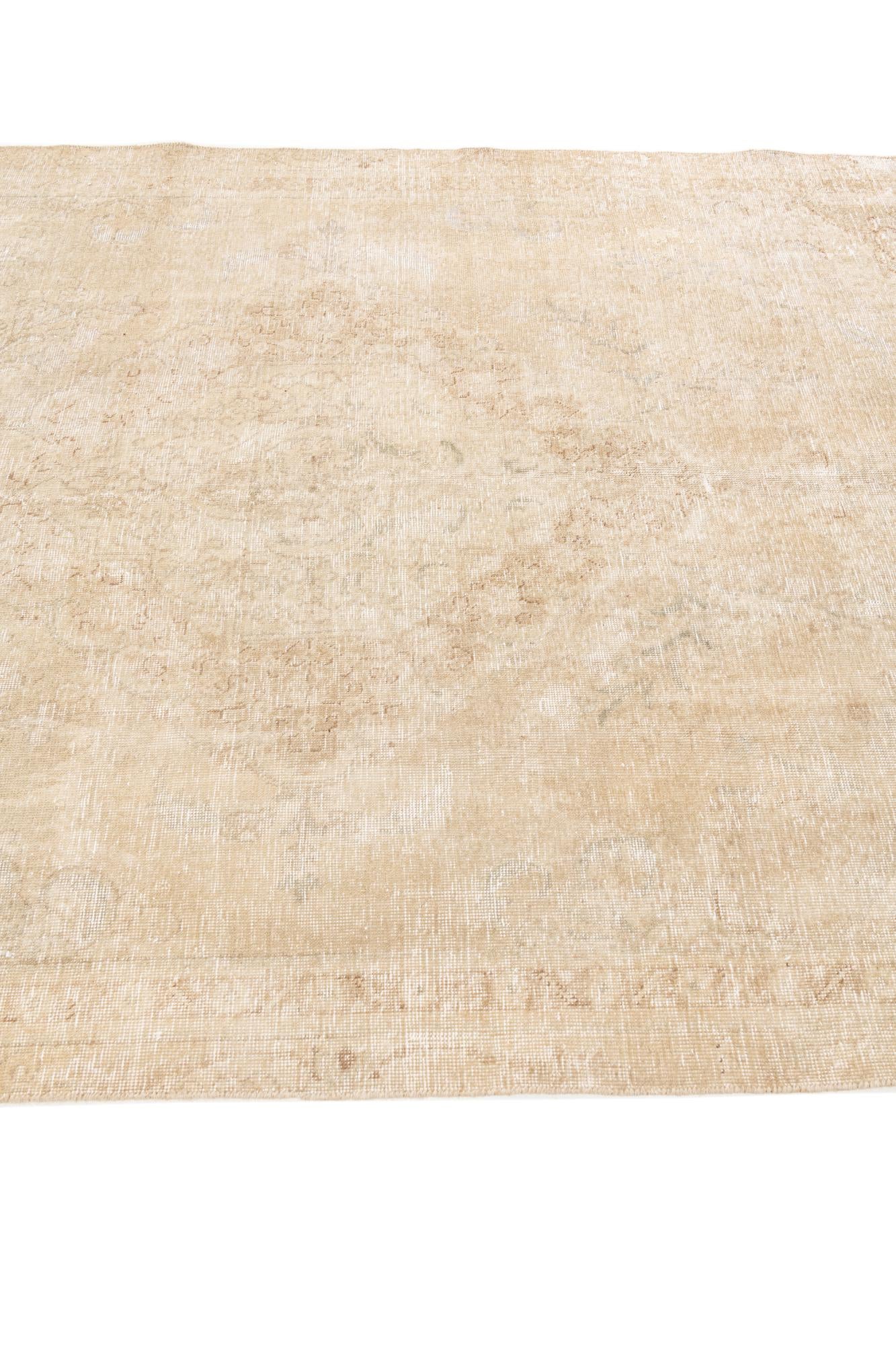 6' 4 x 9' 9 Hand Knotted Ultra Vintage Persian Wool Rug