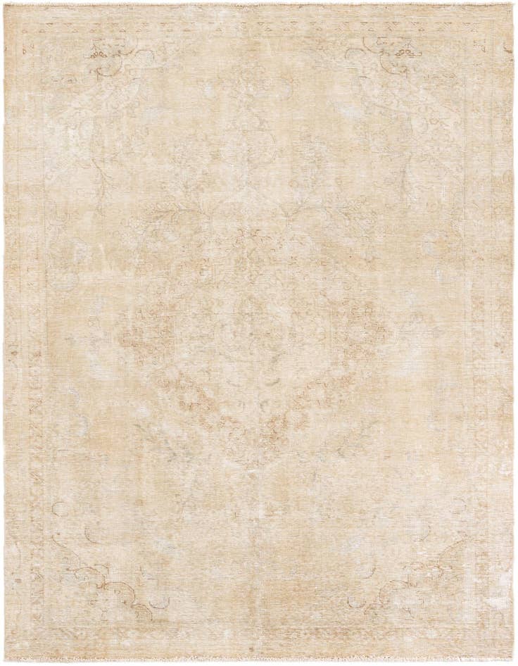 Detail image of 6' 4 x 9' 9 Hand Knotted Ultra Vintage Persian Wool Rug
