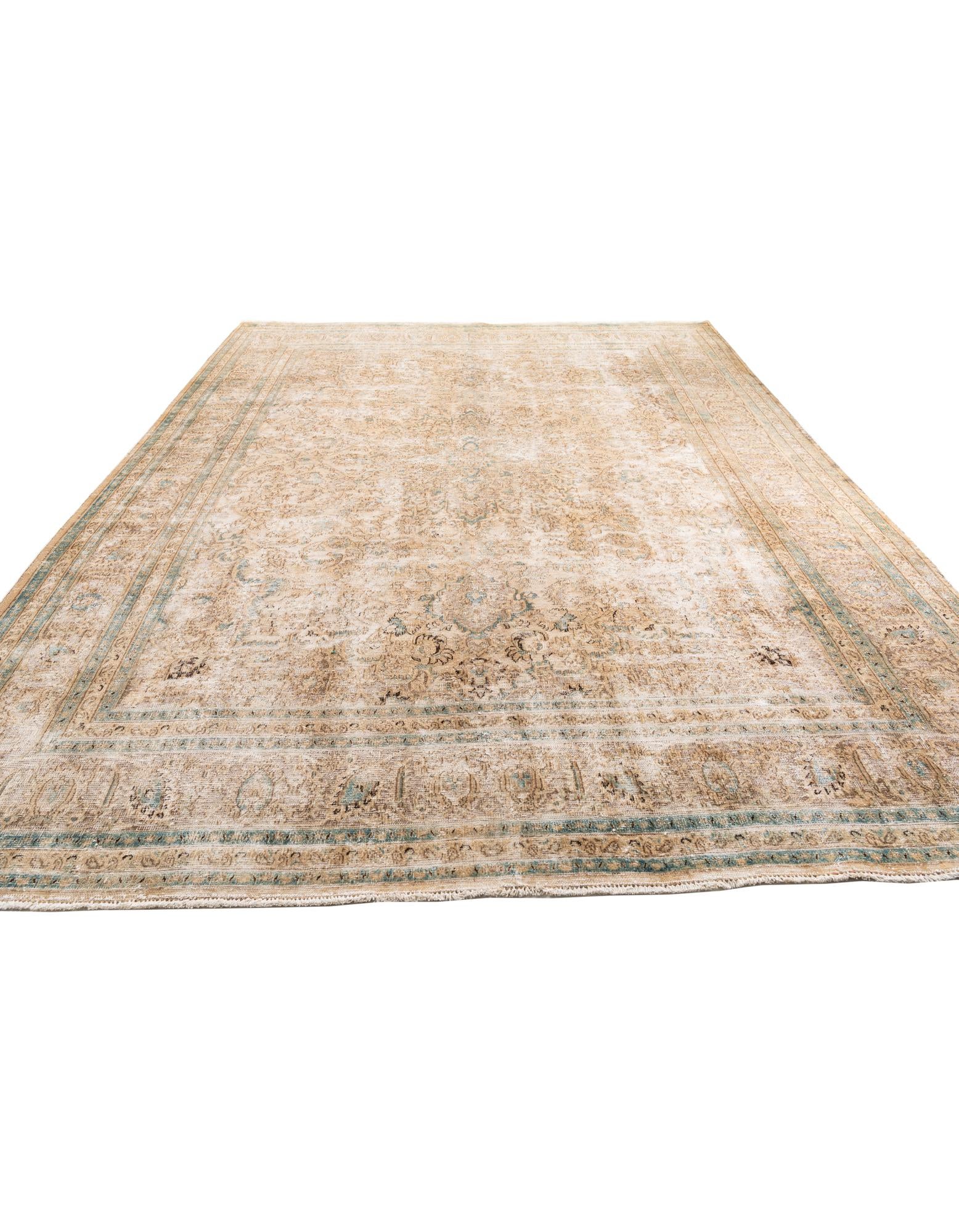 9' 9 x 12' 6 Hand Knotted Ultra Vintage Persian Wool Rug