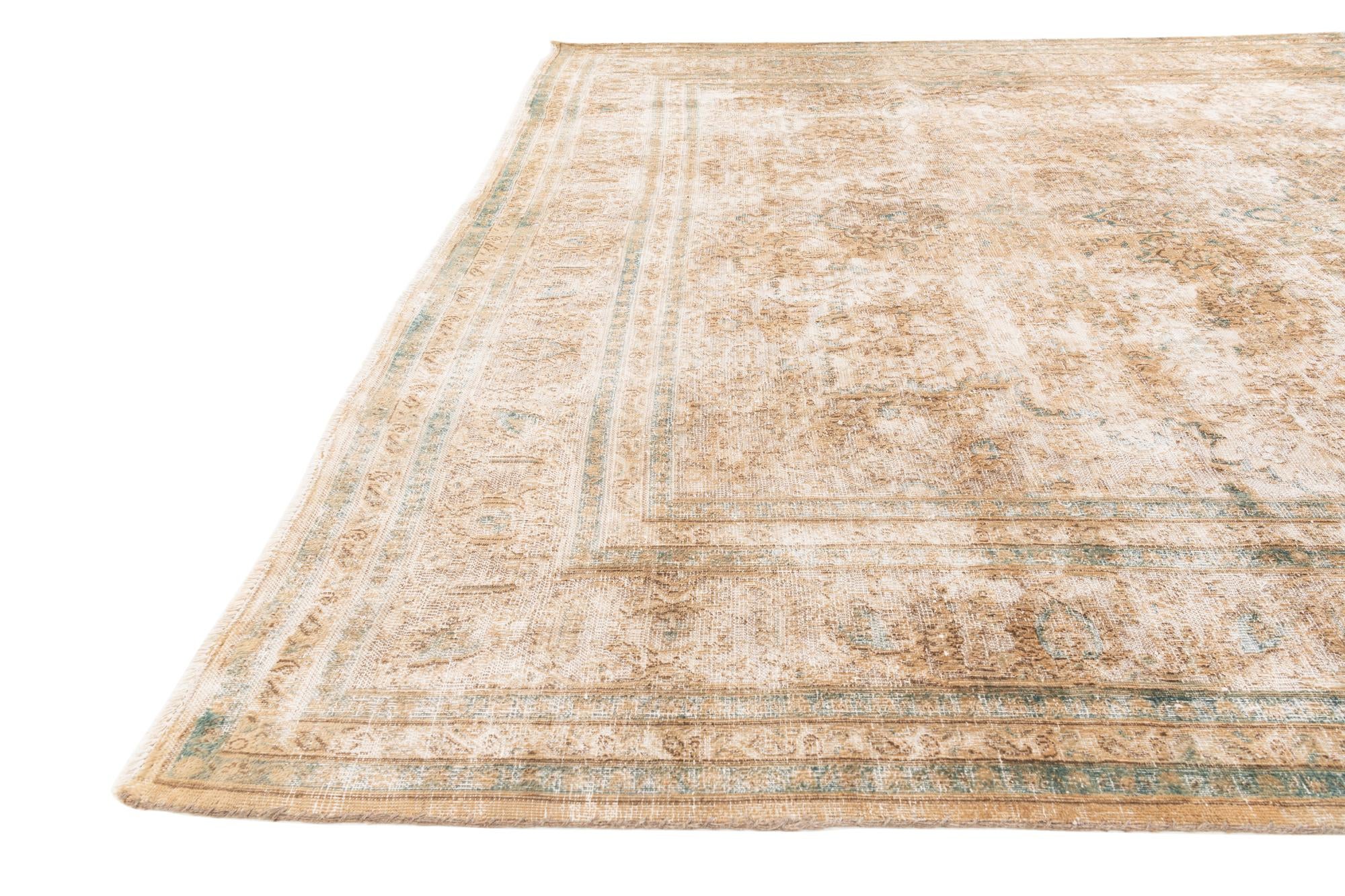 9' 9 x 12' 6 Hand Knotted Ultra Vintage Persian Wool Rug