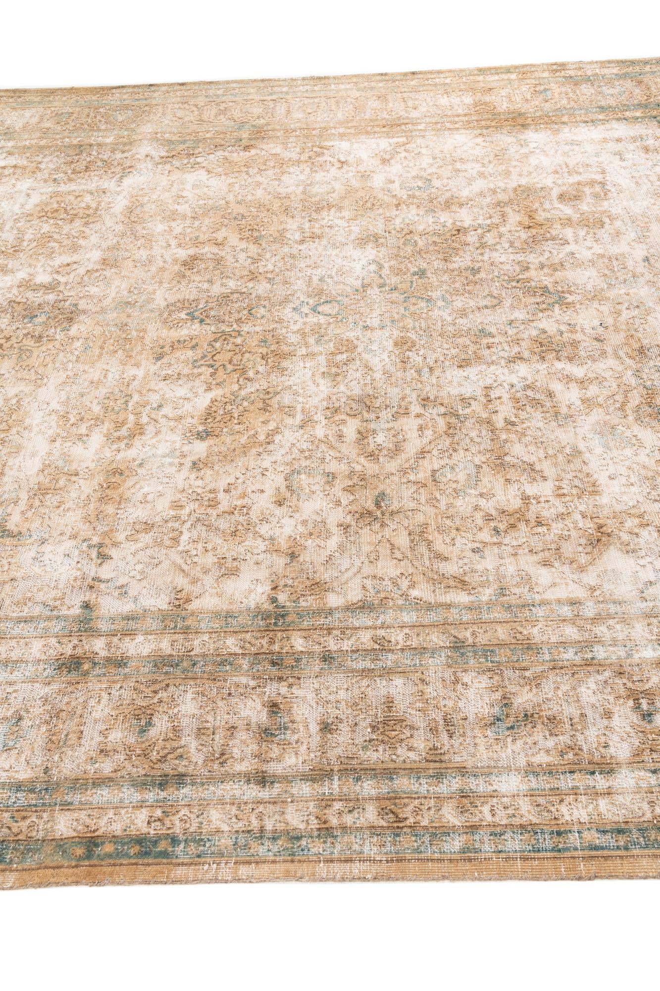 9' 9 x 12' 6 Hand Knotted Ultra Vintage Persian Wool Rug