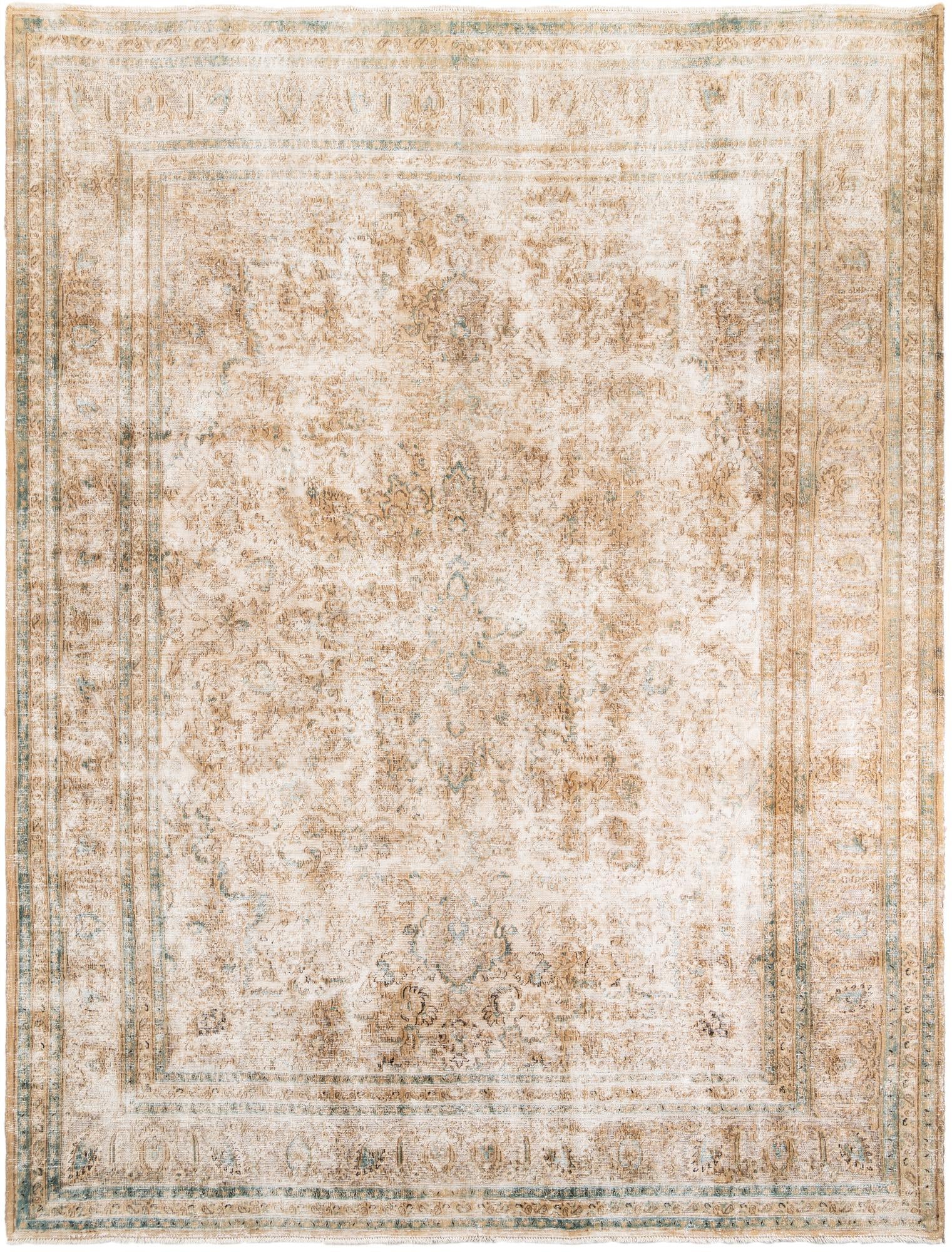 9' 9 x 12' 6 Hand Knotted Ultra Vintage Persian Wool Rug