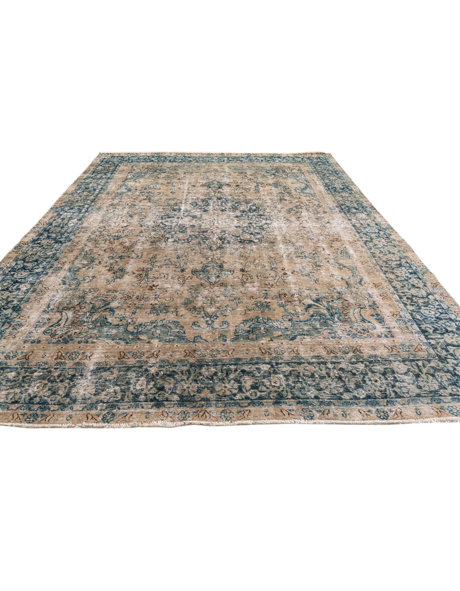 9' 1 x 12' 1 Hand Knotted Ultra Vintage Persian Wool Rug