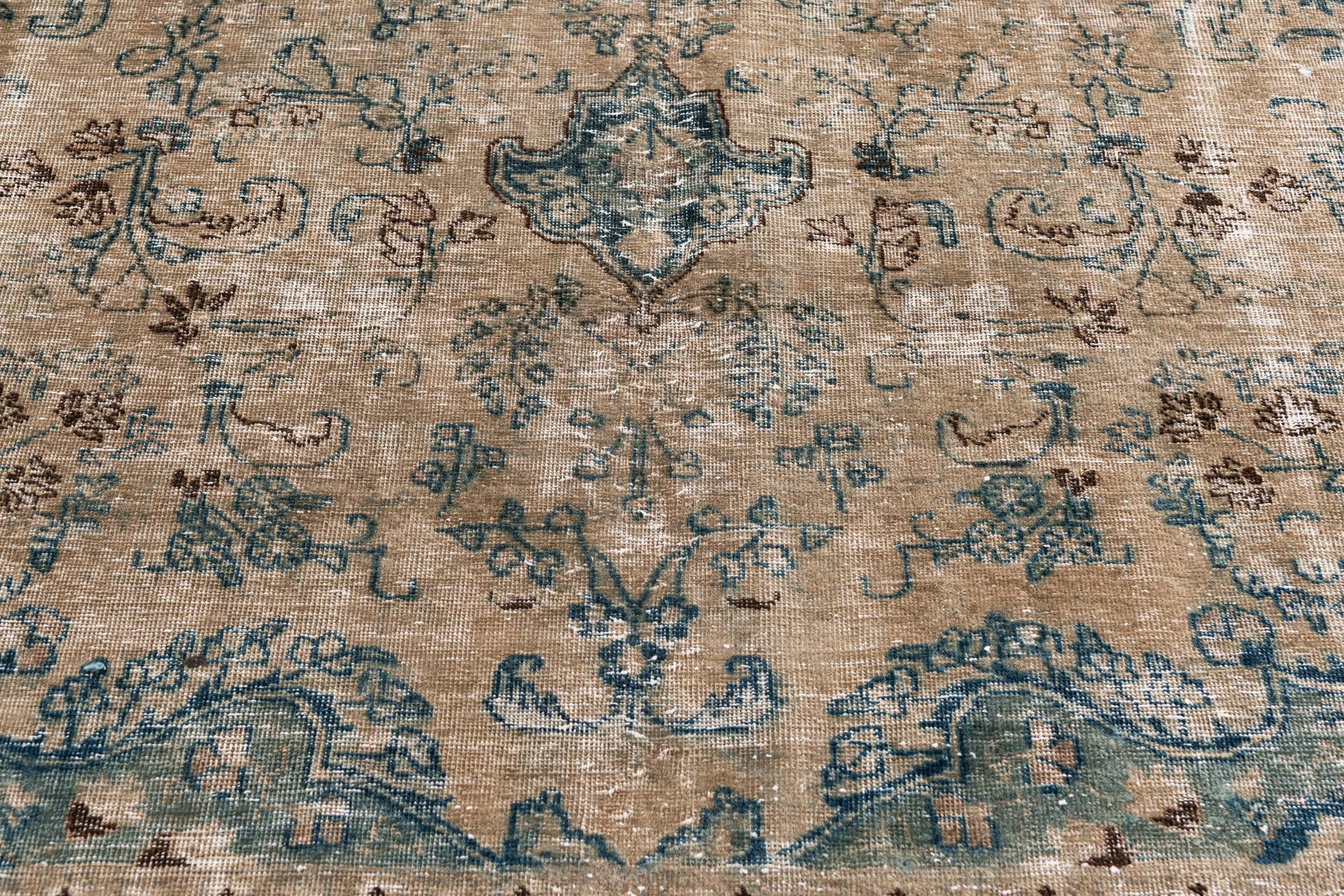 9' 1 x 12' 1 Hand Knotted Ultra Vintage Persian Wool Rug