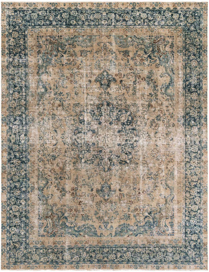 Detail image of 9' 1 x 12' 1 Hand Knotted Ultra Vintage Persian Wool Rug