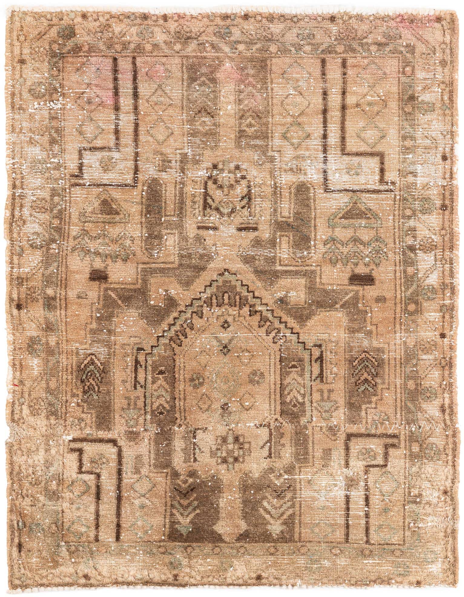 Primary image 3' 4 x 4' 5  Hand Knotted Ultra Vintage Persian Wool Rug