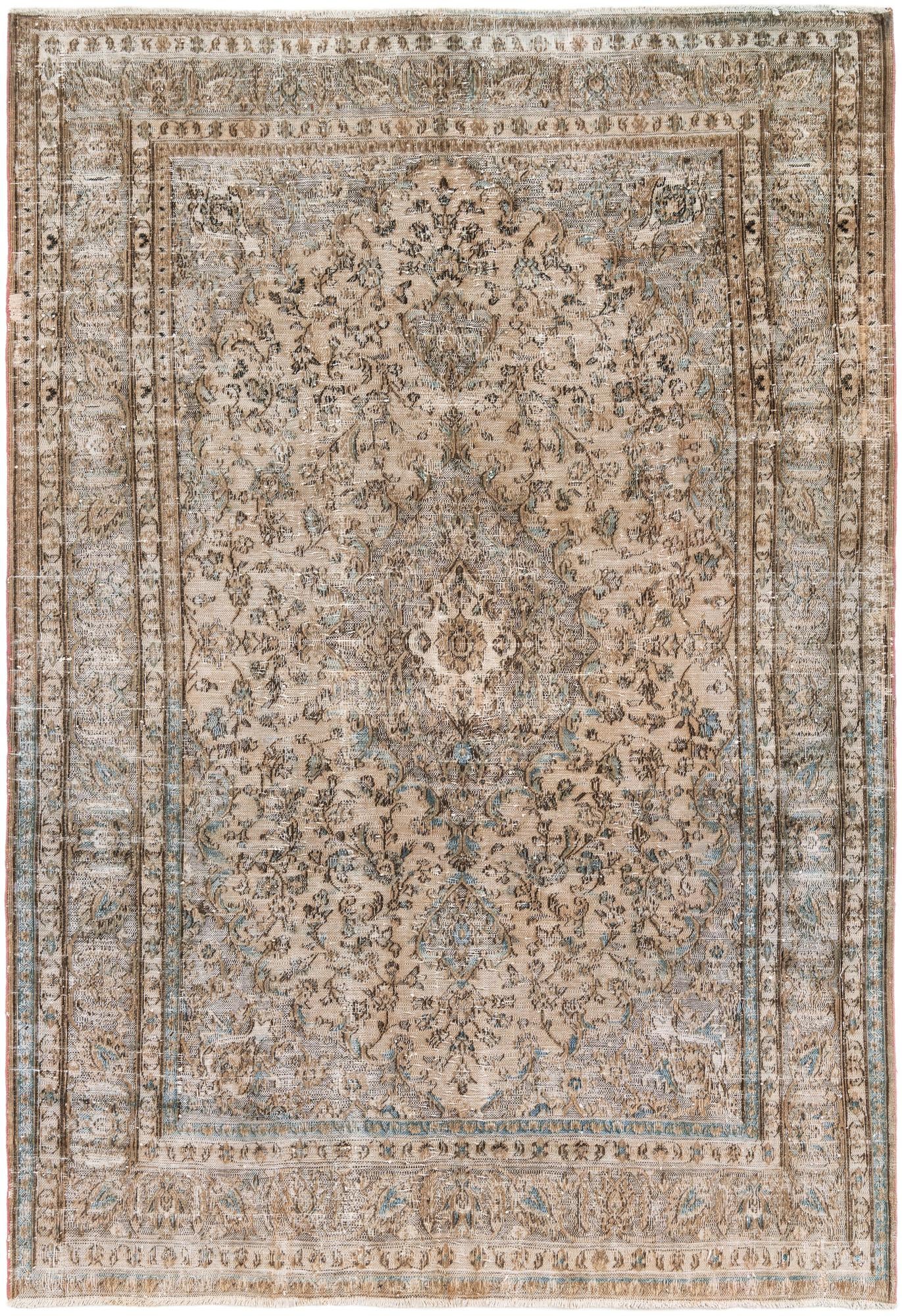 6' 5 x 9' 4 Hand Knotted Ultra Vintage Persian Wool Rug