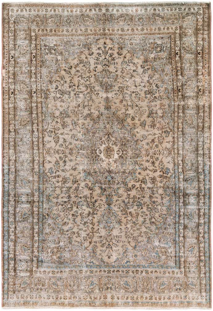 6' 5 x 9' 4 Hand Knotted Ultra Vintage Persian Wool Rug